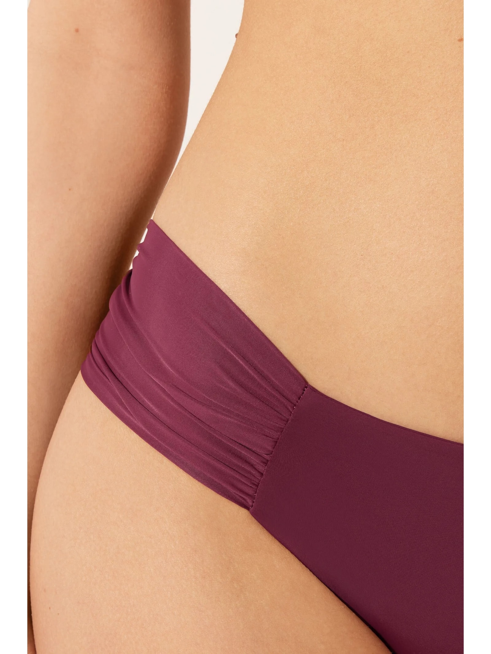 Calcinha De Biquíni Com Drapeado Indonésia Bordô Calzedonia