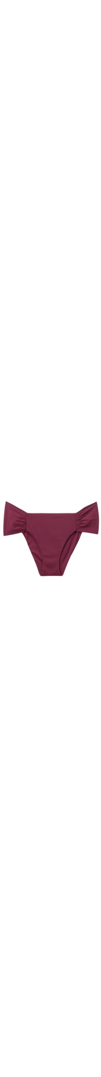 Calcinha De Biquíni Com Drapeado Indonésia - Bordô