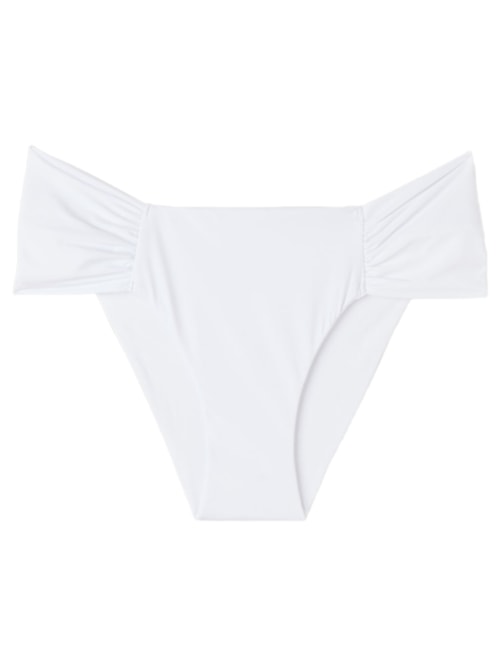 Calcinha De Biquíni Com Drapeado Indonésia - Branco