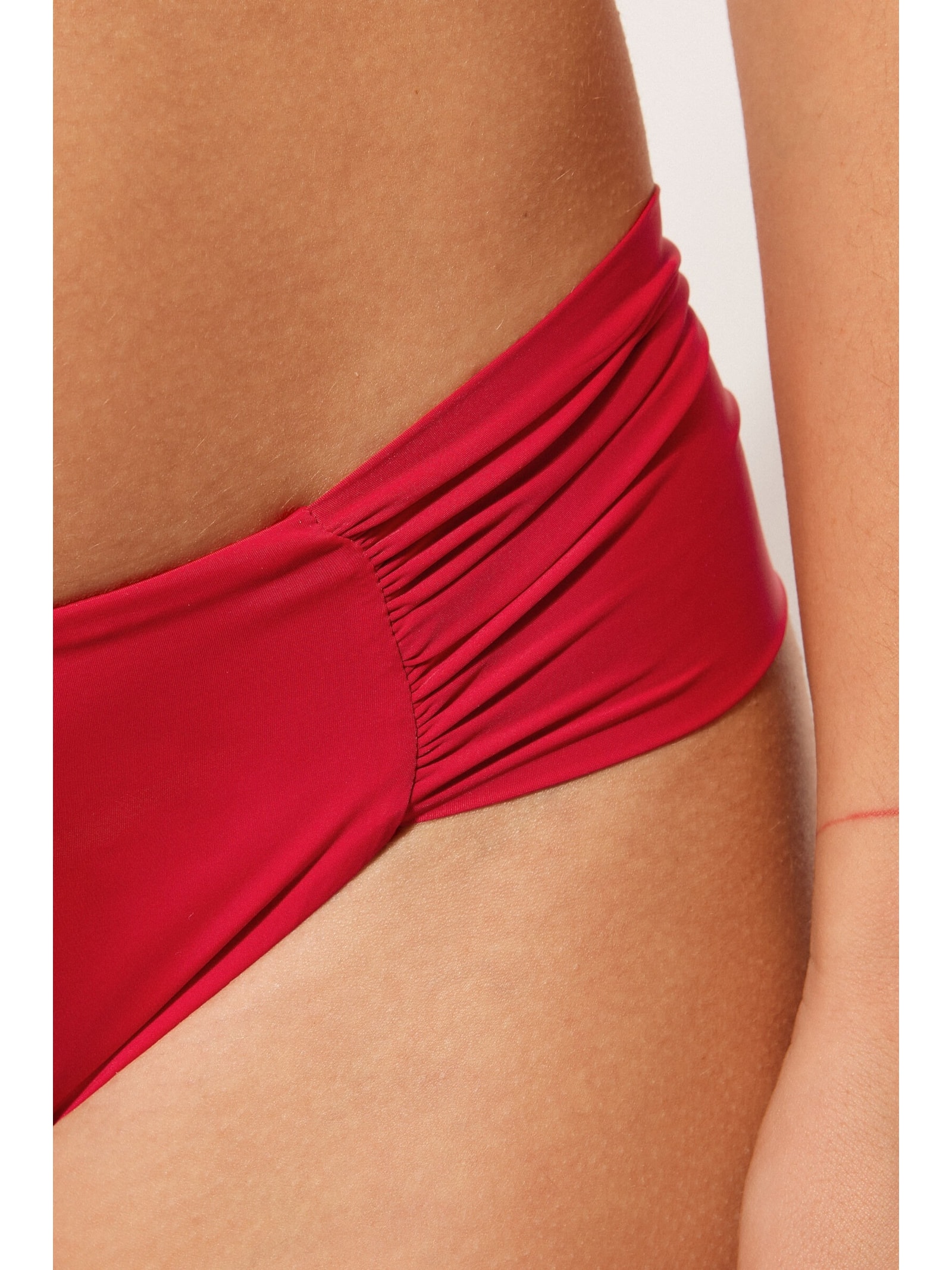 Calcinha De Biquíni Com Drapeado Indonésia Vermelho Calzedonia