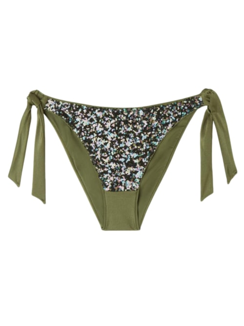 Calcinha De Biquíni Com Laços Glowing Surface – Verde