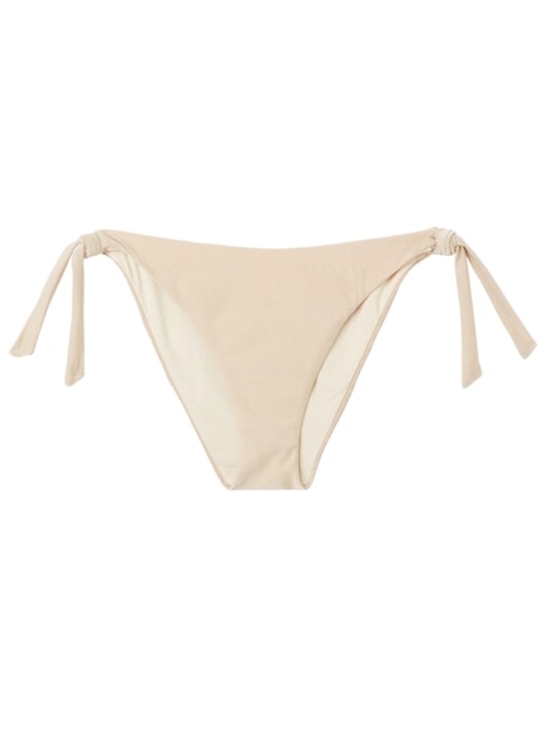 Calcinha De Biquíni Com Laços Golden Gleam – Off-White