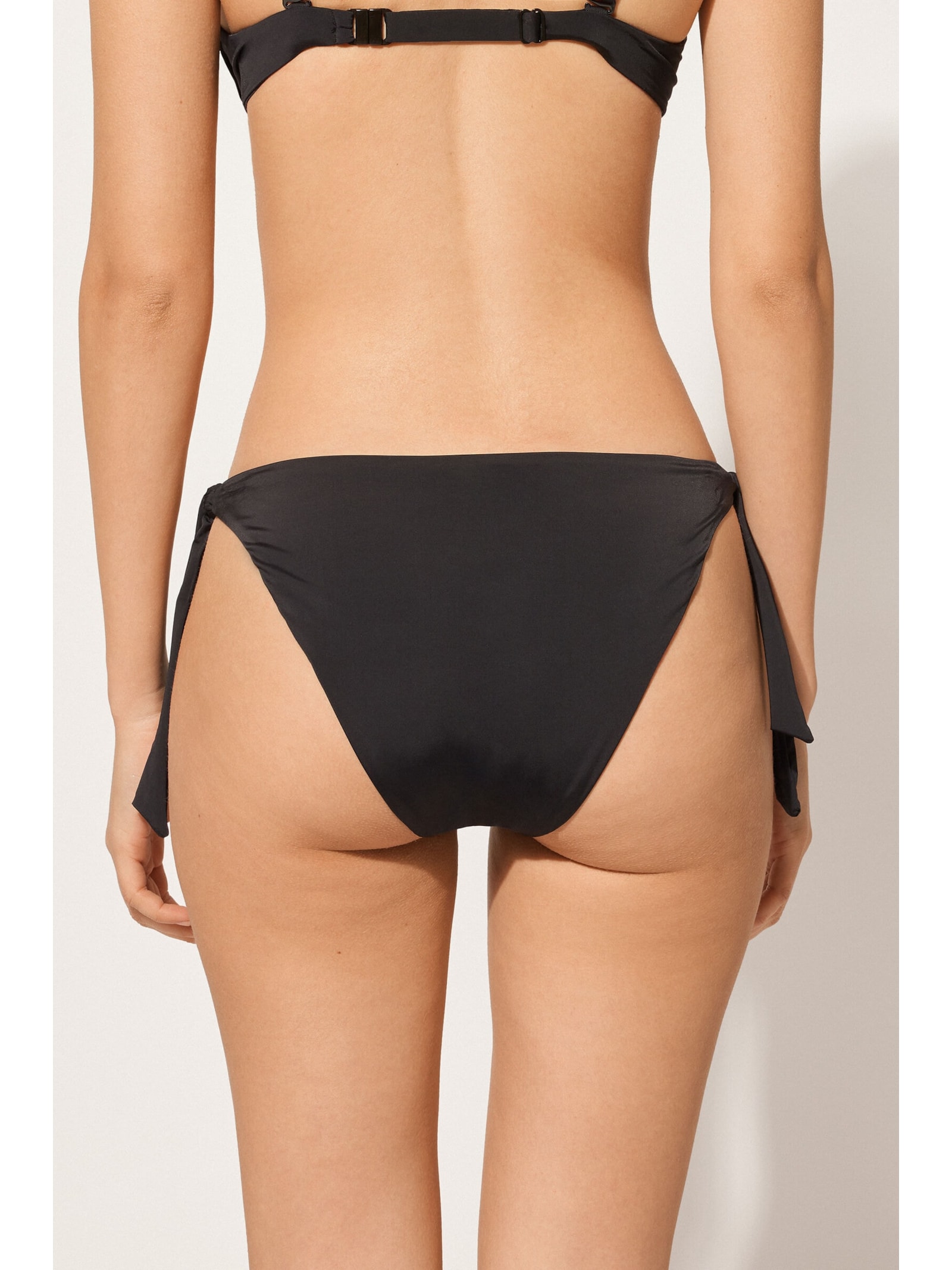 Calcinha De Biquíni Com Laços Indonésia Preto Calzedonia