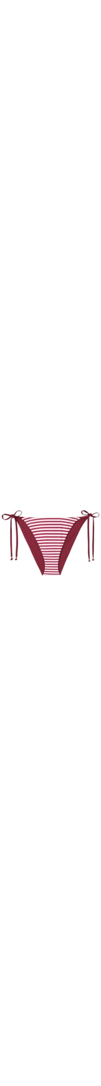 Calcinha De Biquíni Com Laços Nautical Stripes - Vermelho