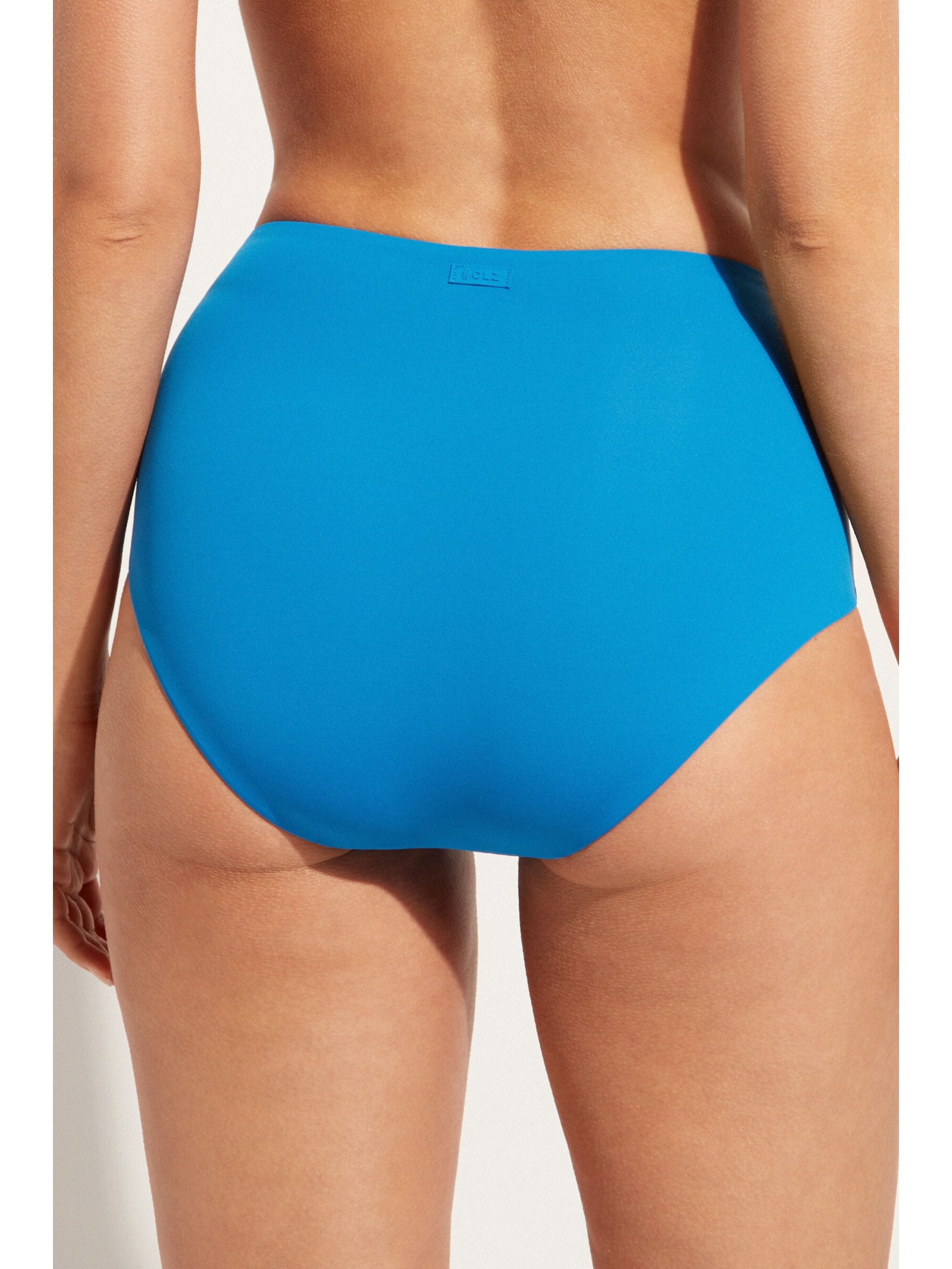 Calcinha De Biquíni De Cintura Alta Modeladora Indonésia Azul Calzedonia