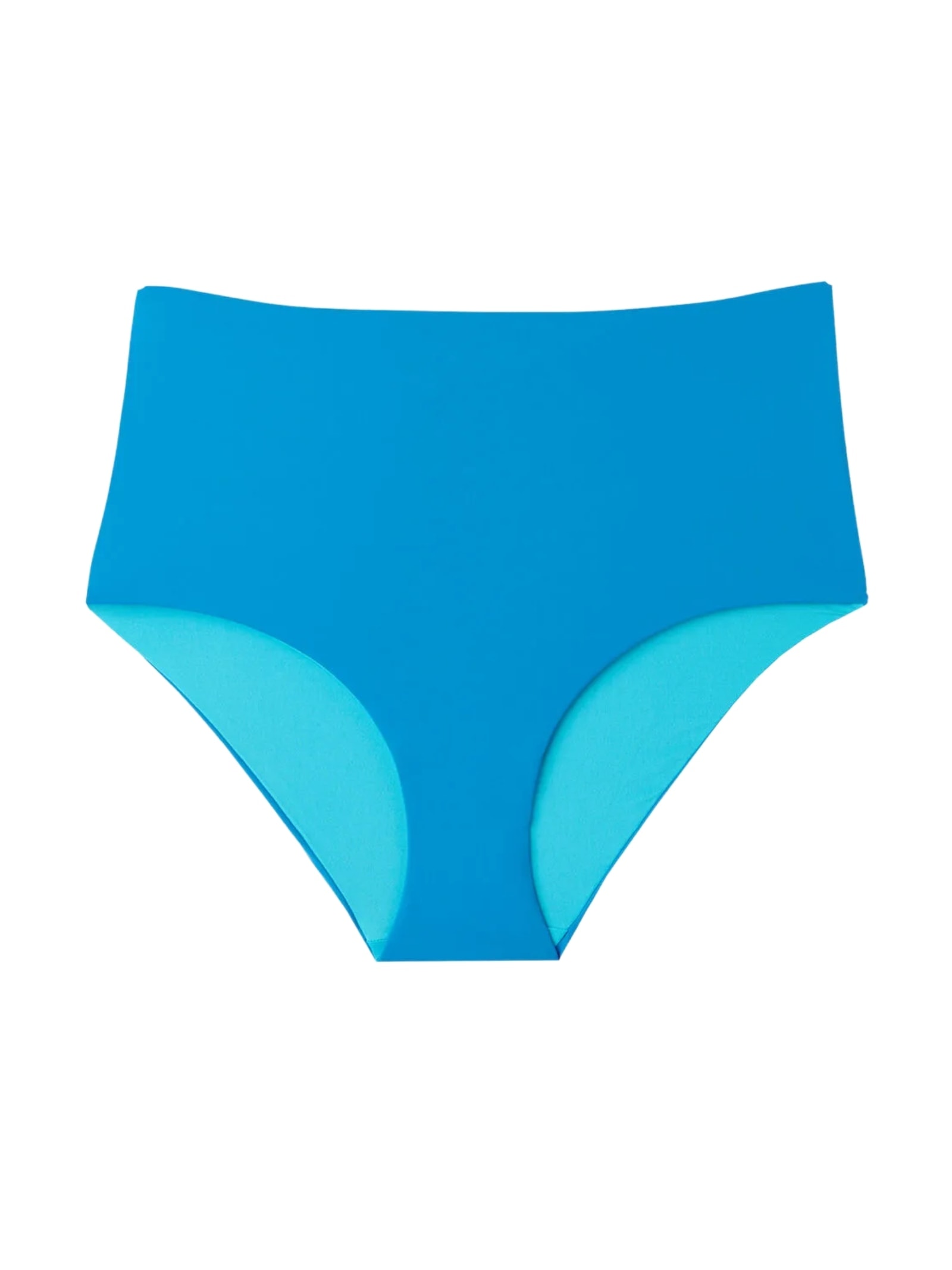 Calcinha De Biquíni De Cintura Alta Modeladora Indonésia Azul Calzedonia