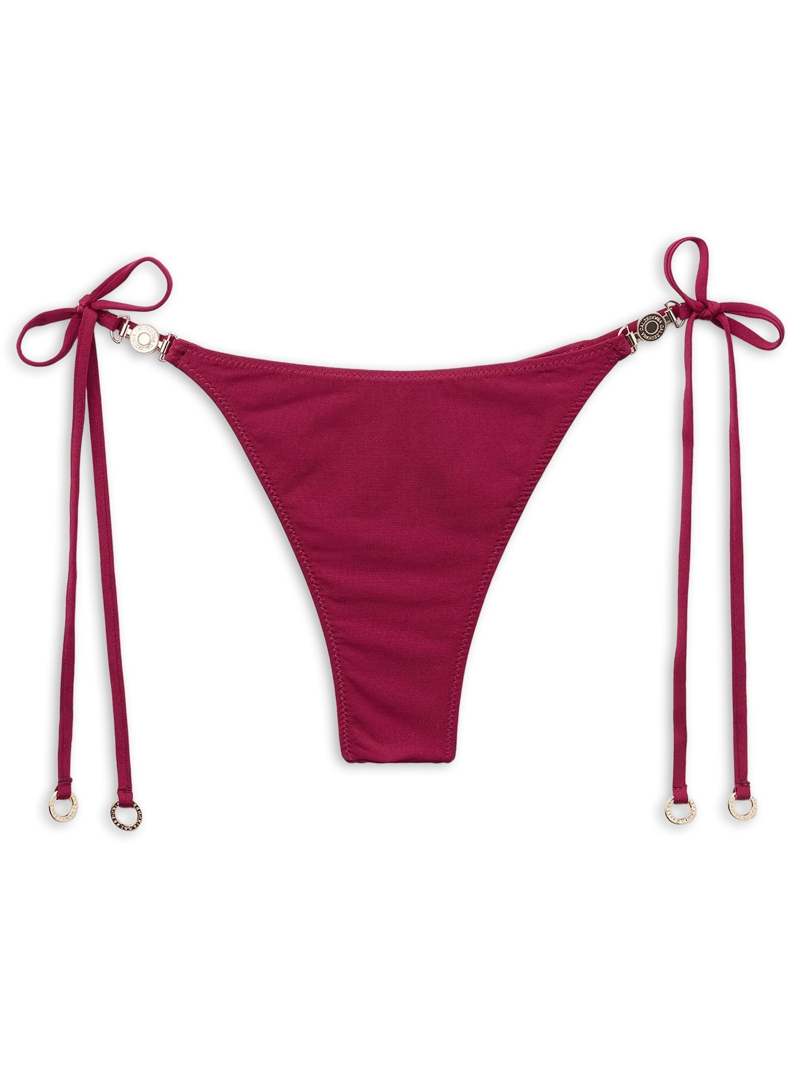 Calcinha De Biquíni Fio Dental Com Amarração Minimal Fit Bordô Calzedonia