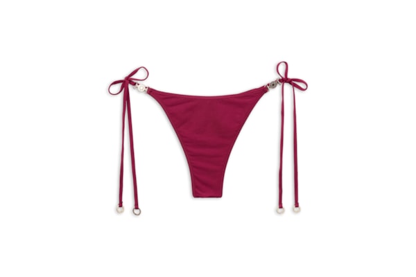 Calcinha De Biquíni Fio Dental Com Amarração Minimal Fit - Bordô