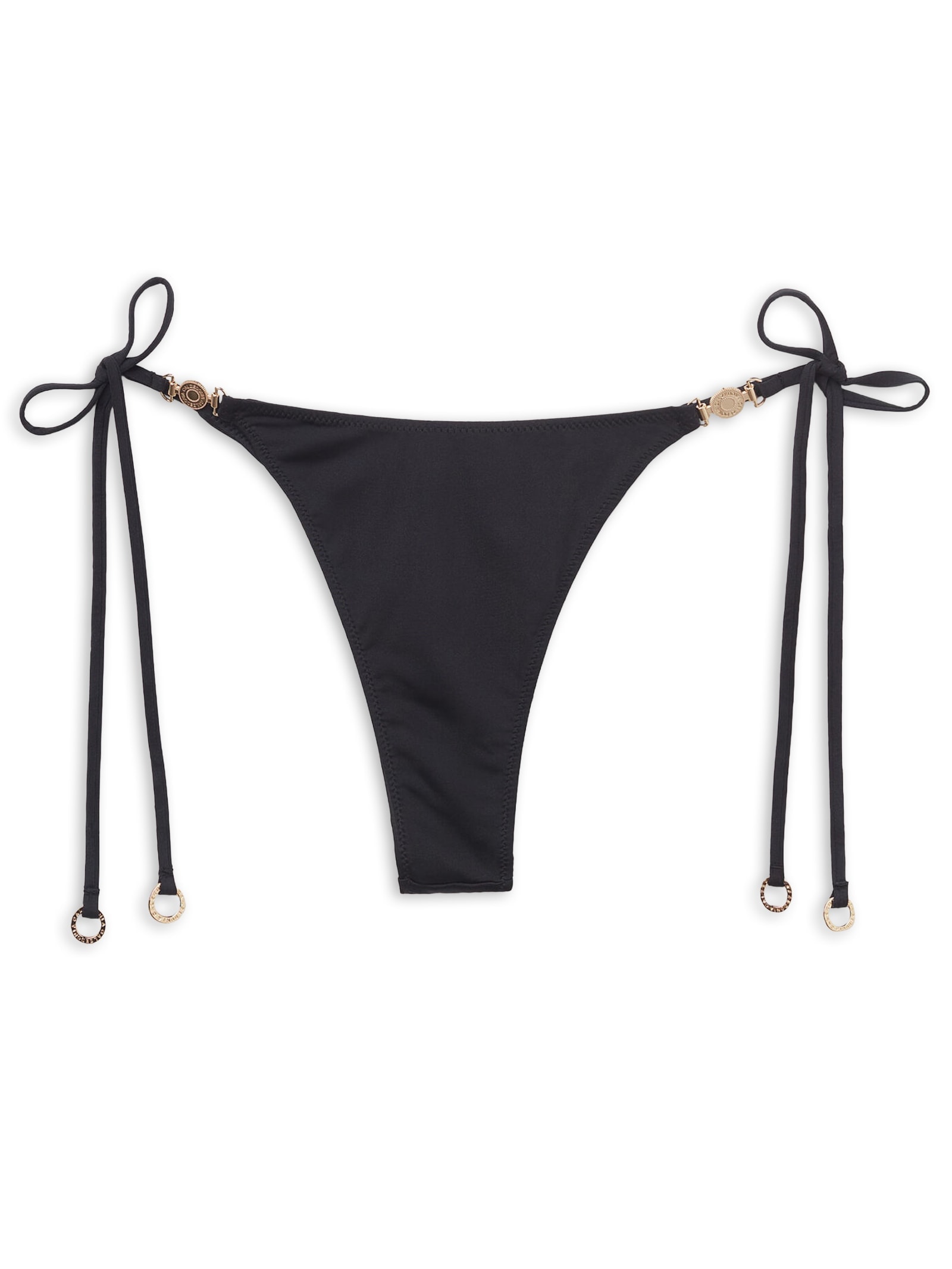 Calcinha De Biquíni Fio Dental Com Amarração Minimal Fit Preto Calzedonia