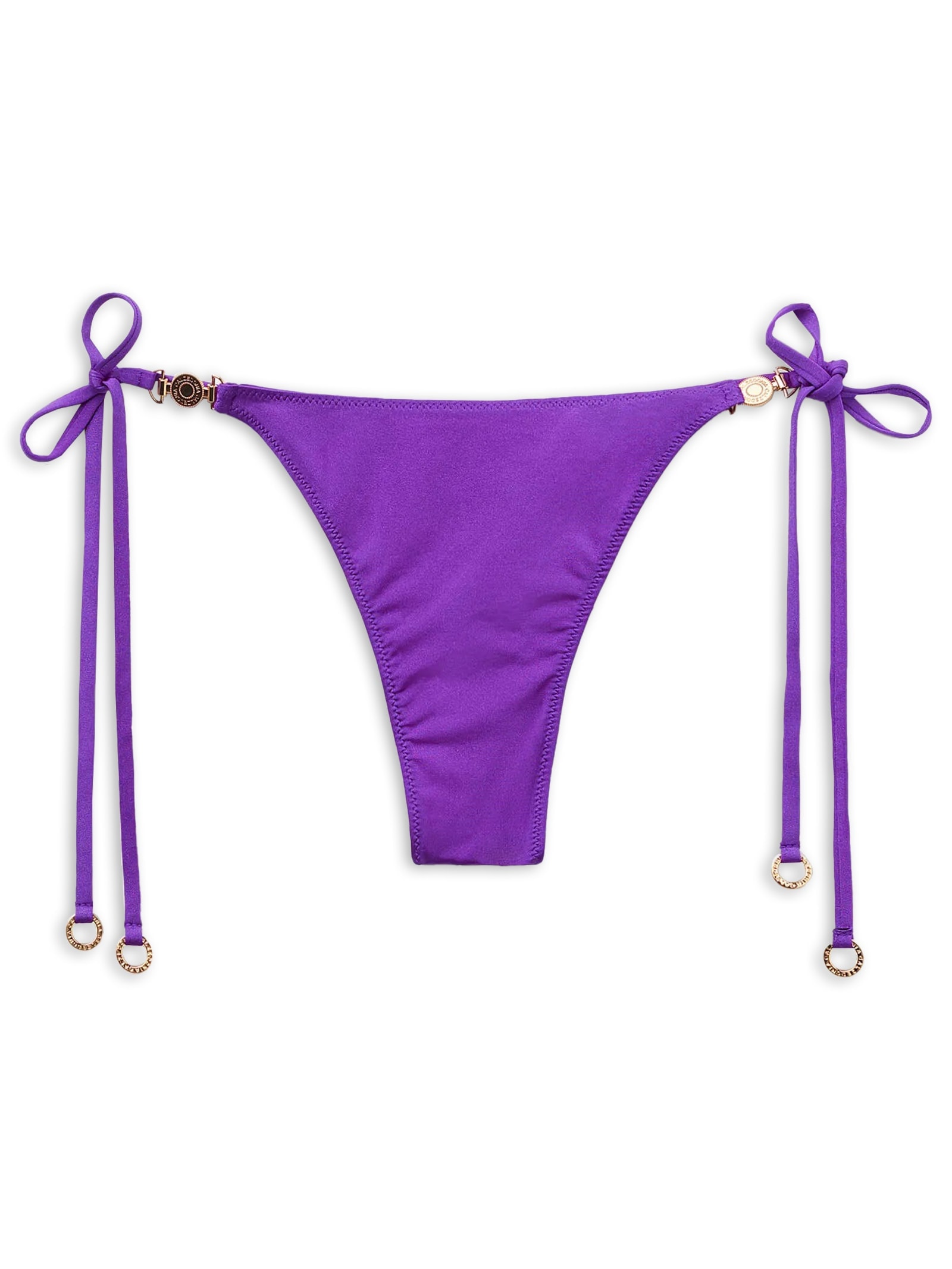 Calcinha De Biquíni Fio Dental Com Amarração Minimal Fit Roxo Calzedonia