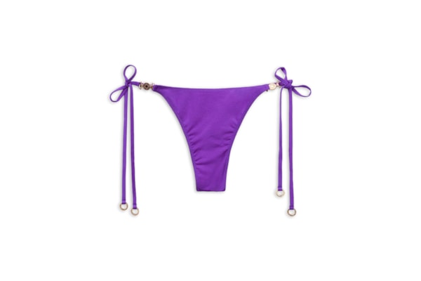 Calcinha De Biquíni Fio Dental Com Amarração Minimal Fit - Roxo