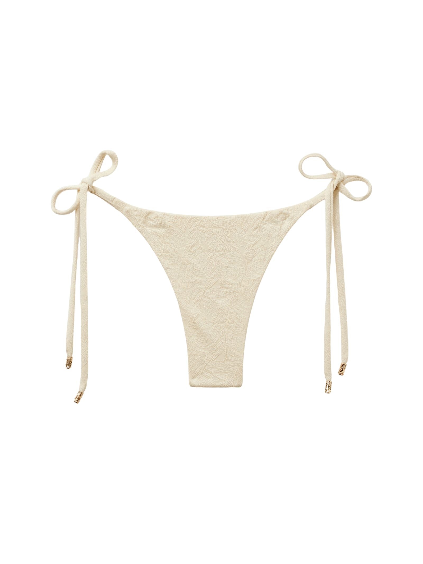 Calcinha De Biquíni Fio Dental Com Amarração Wild Jungle Off-White Calzedonia