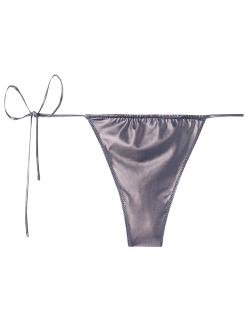 Calcinha De Biquíni Fio Dental Com Efeito Envernizado Daytona – Roxo