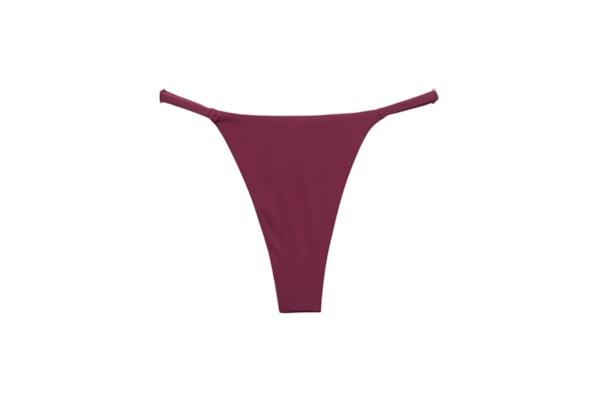 Calcinha De Biquíni Fio Dental Indonésia - Bordô