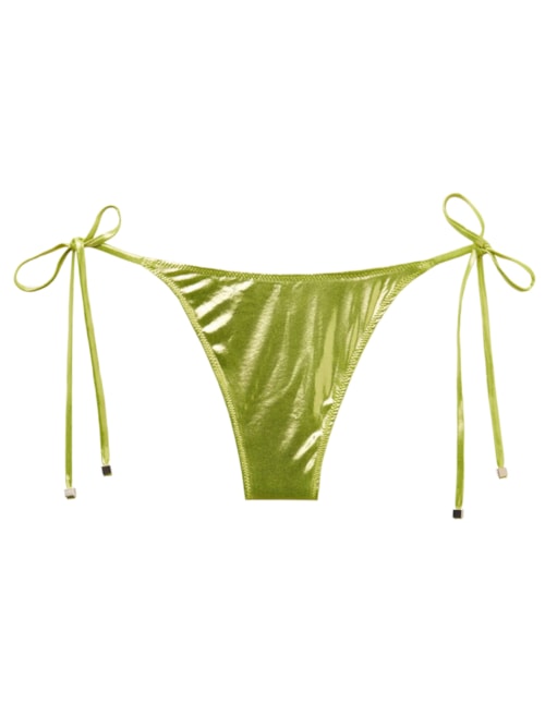 Calcinha De Biquíni Fio Dental Metallic Skin – Verde