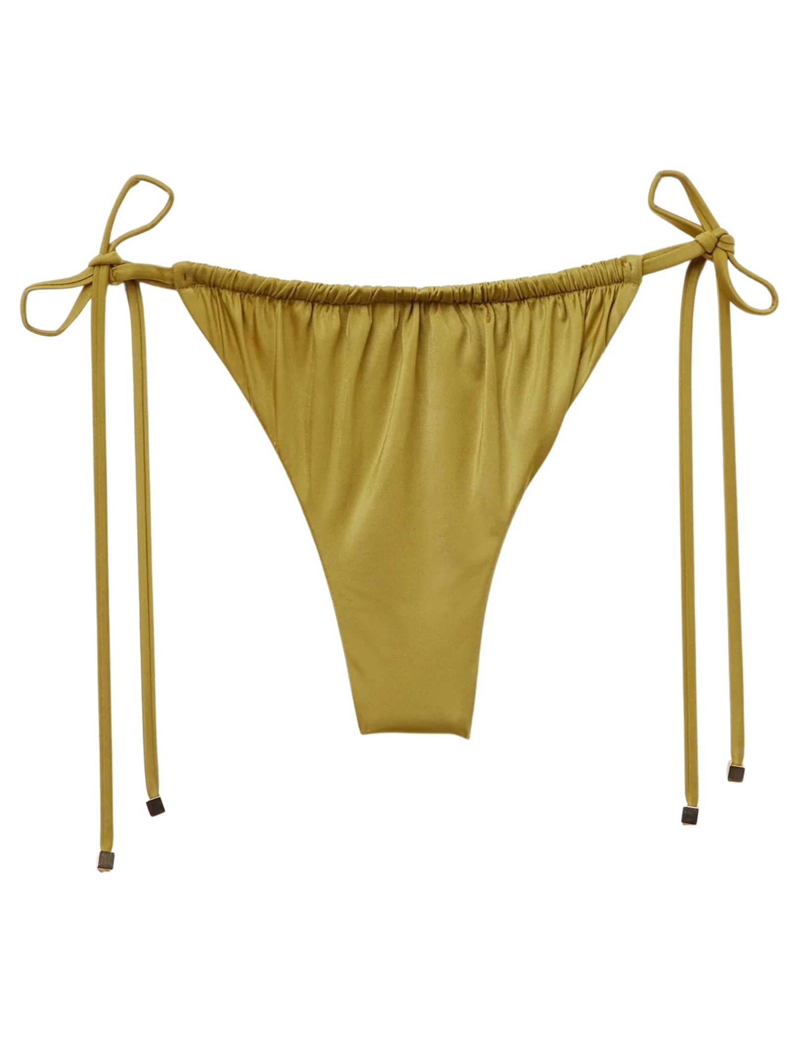 Calcinha De Biquíni Fio Dental Shiny Satin Verde Calzedonia