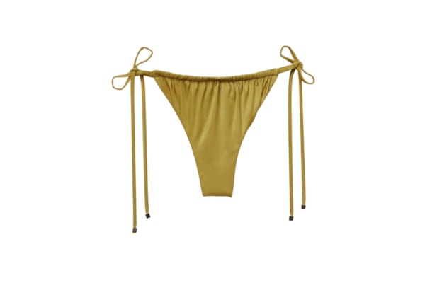 Calcinha De Biquíni Fio Dental Shiny Satin - Verde