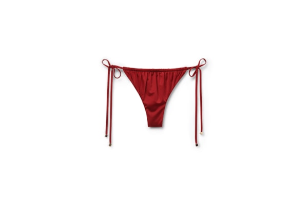 Calcinha De Biquíni Fio Dental Shiny Satin - Vermelho