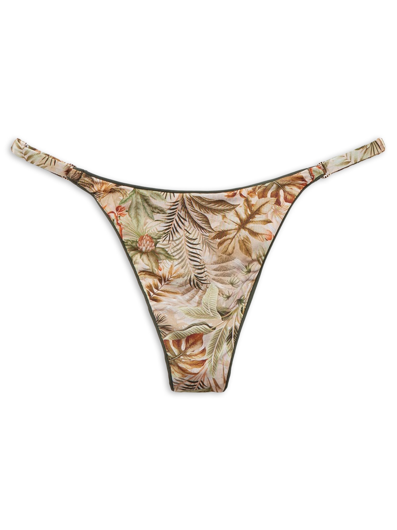 Calcinha De Biquíni Fio Dental Tropical Foliage Verde Calzedonia