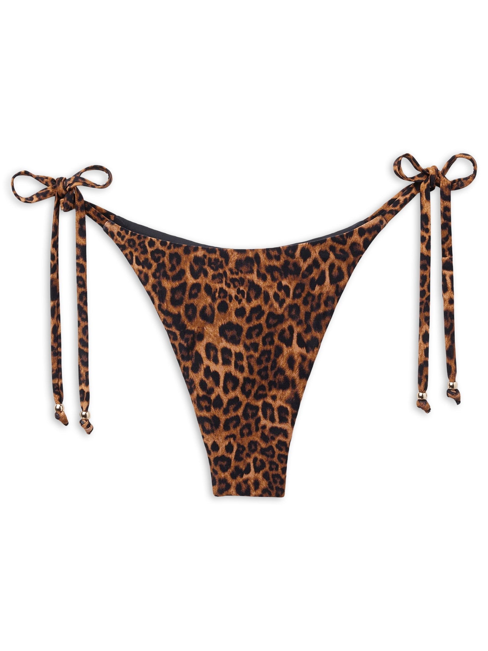 Calcinha De Biquíni Fio Dental Wild Animalier Marrom Calzedonia