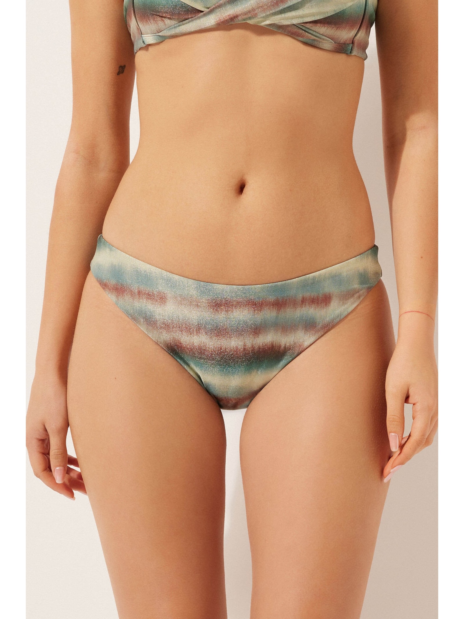 Calcinha De Biquíni Glittery Tie-Dye Azul Calzedonia
