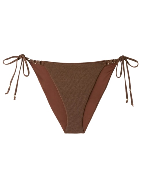Calcinha De Biquíni Golden Gleam – Marrom