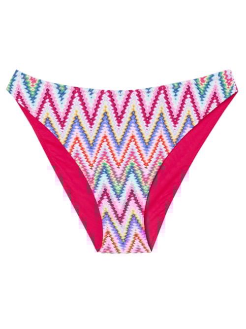 Calcinha De Biquíni Multicolor Chevron – Rosa