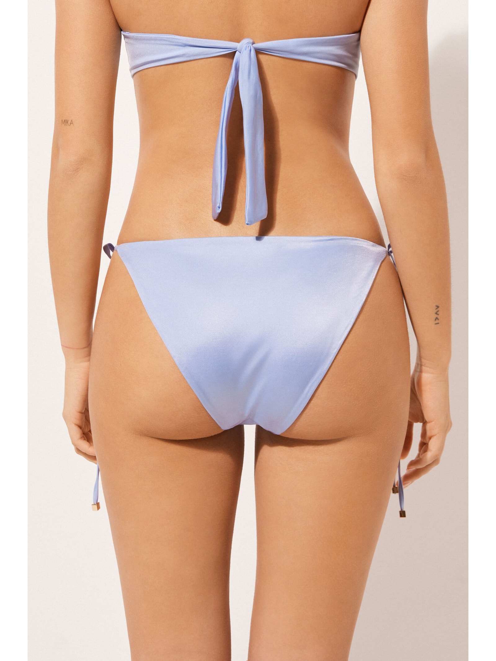 Calcinha De Biquíni Shiny Satin Azul Calzedonia