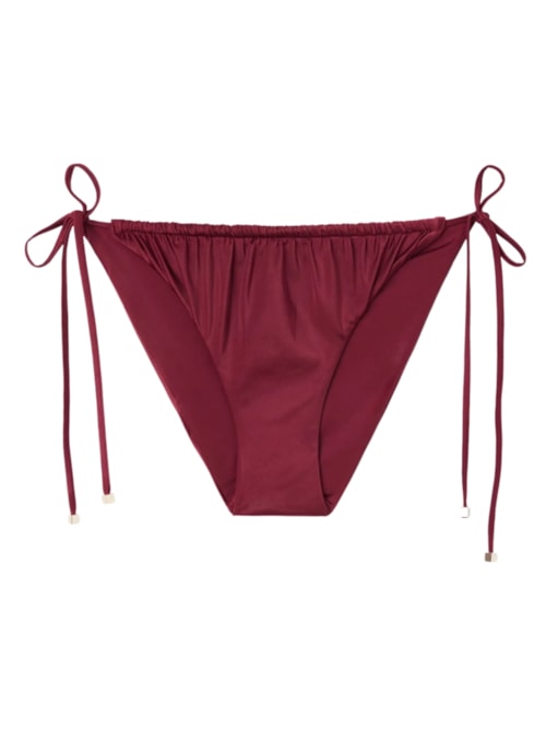 Calcinha De Biquíni Shiny Satin – Bordô