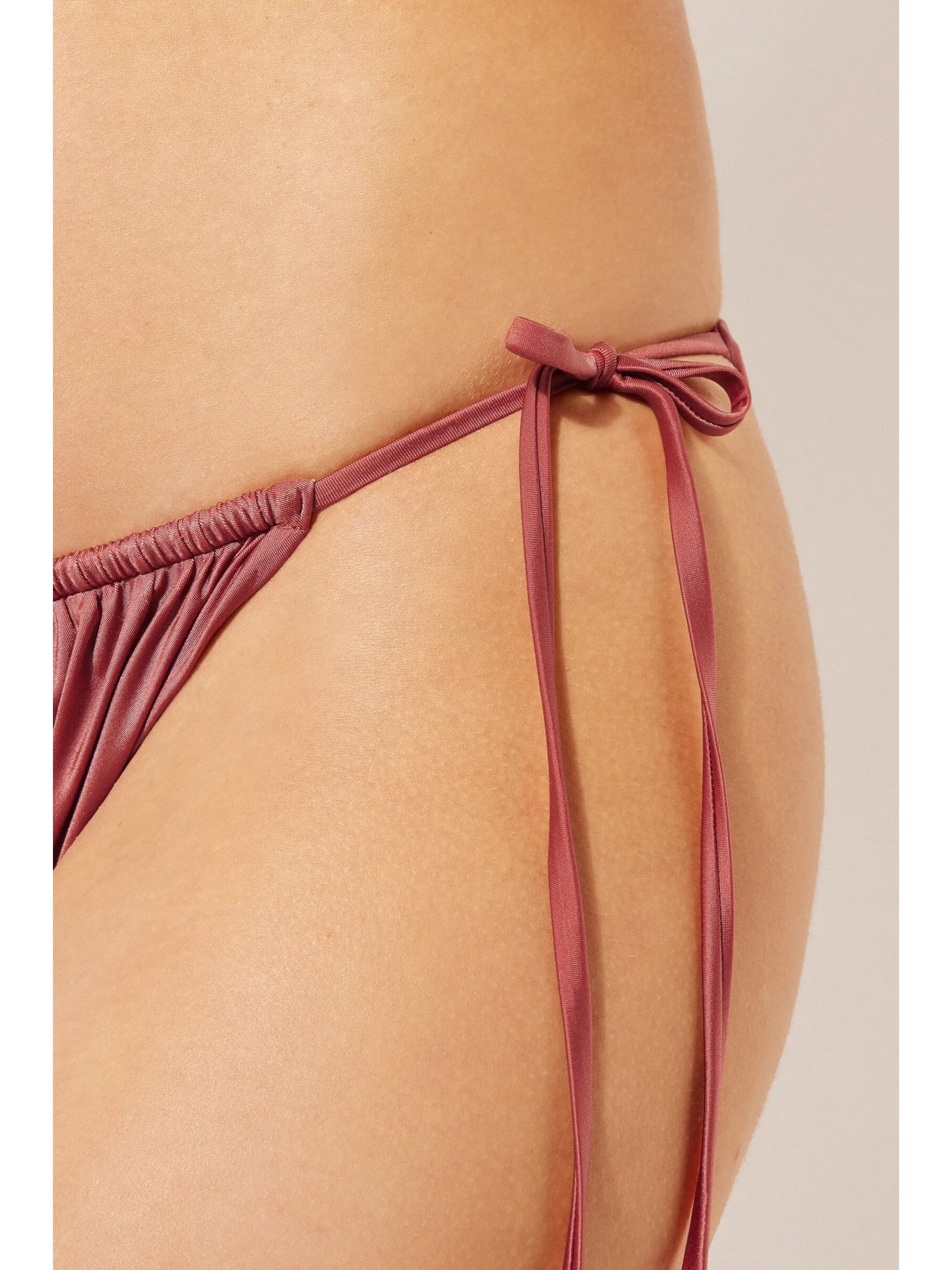 Calcinha De Biquíni Shiny Satin Laranja Calzedonia