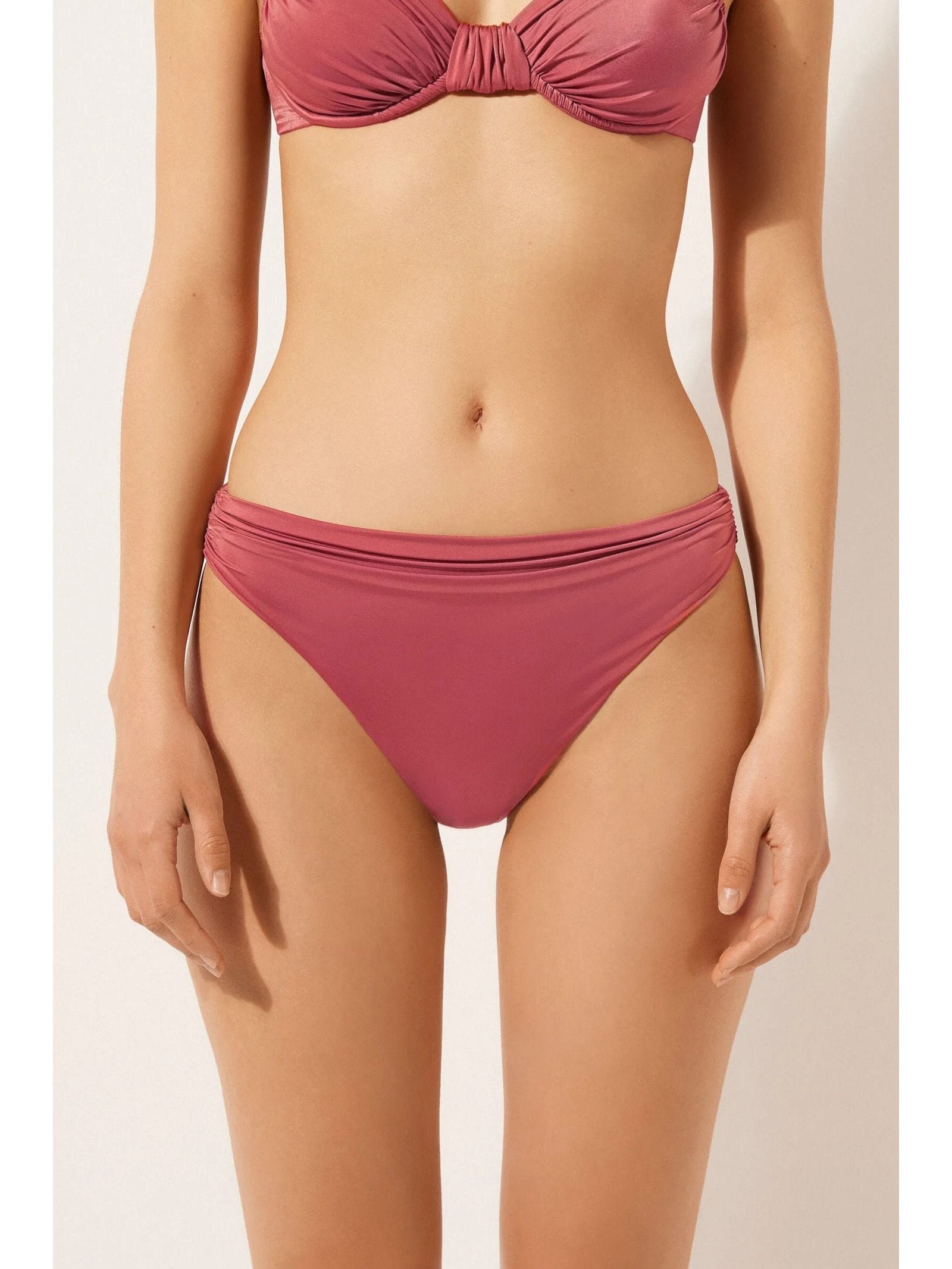 Calcinha De Biquíni Shiny Satin Laranja Calzedonia