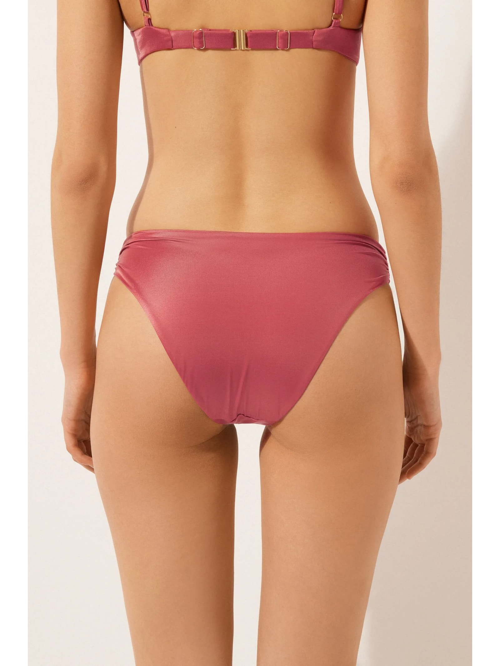 Calcinha De Biquíni Shiny Satin Laranja Calzedonia