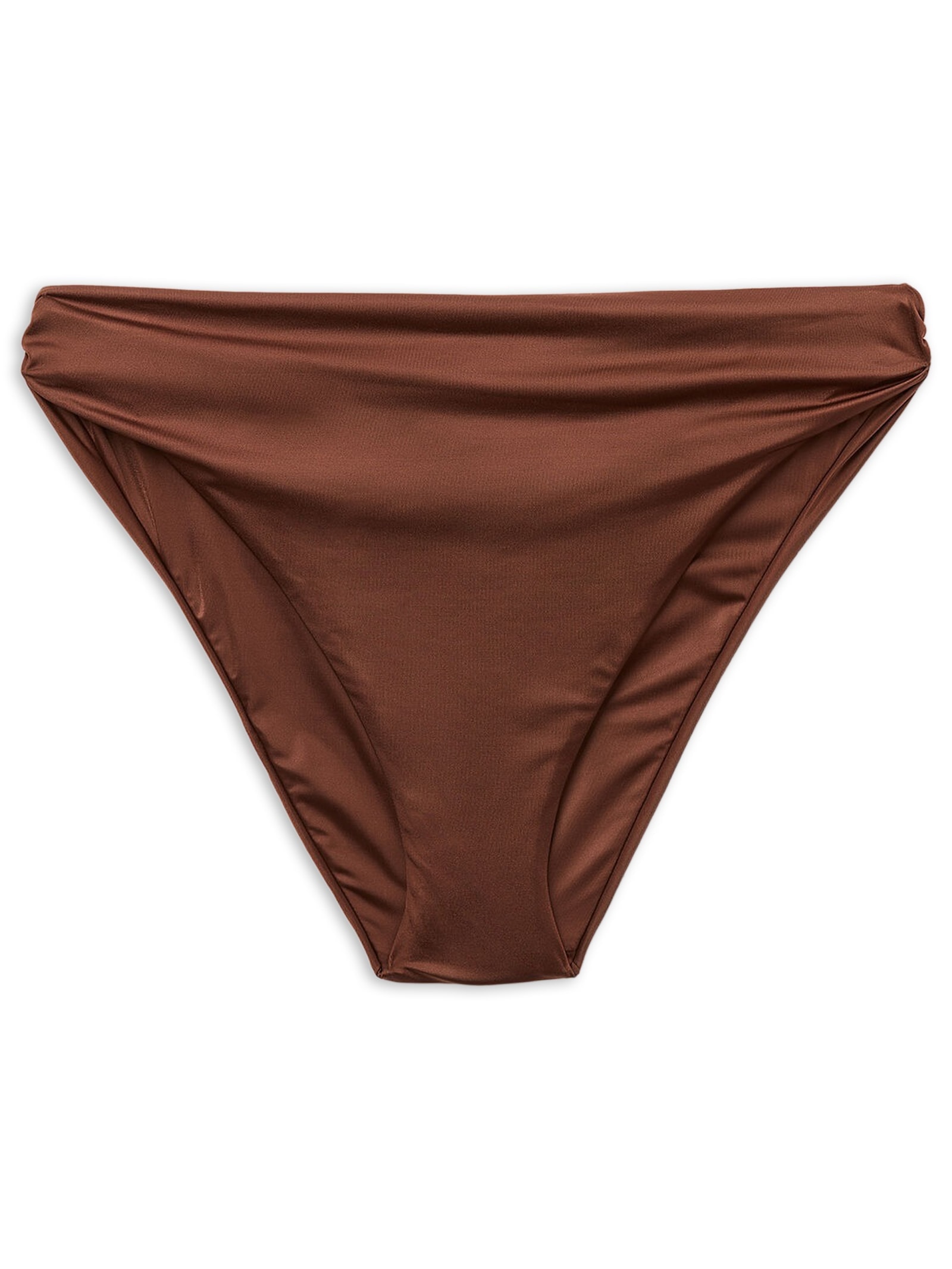 Calcinha De Biquíni Shiny Satin Marrom Calzedonia