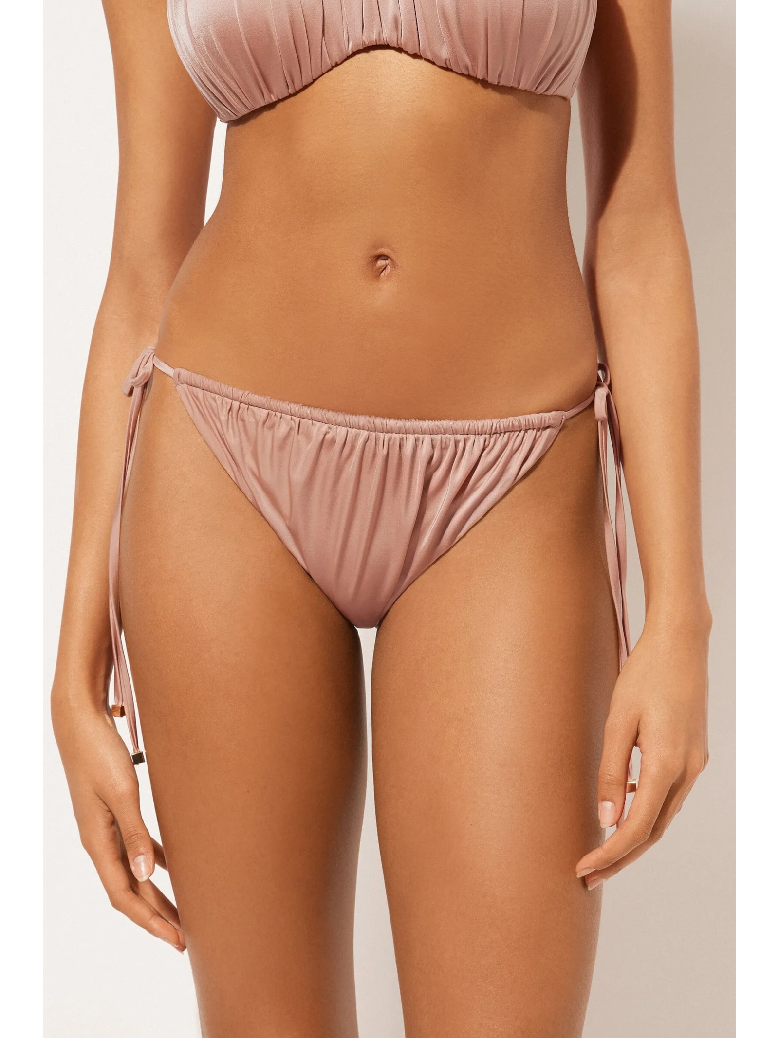 Calcinha De Biquíni Shiny Satin Rosa Calzedonia