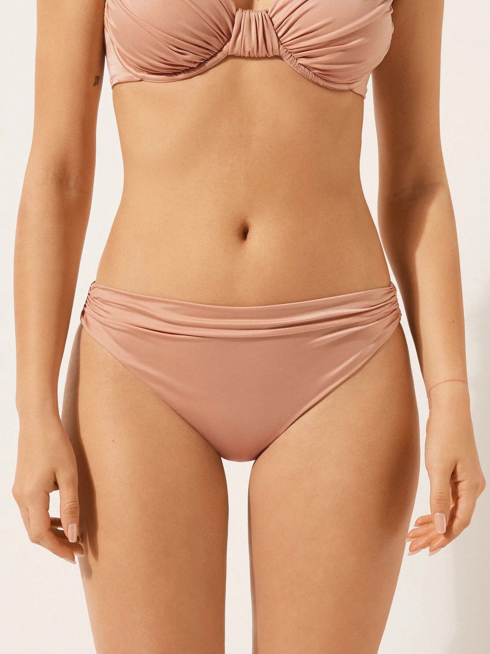 Calcinha De Biquíni Shiny Satin Rosa Calzedonia