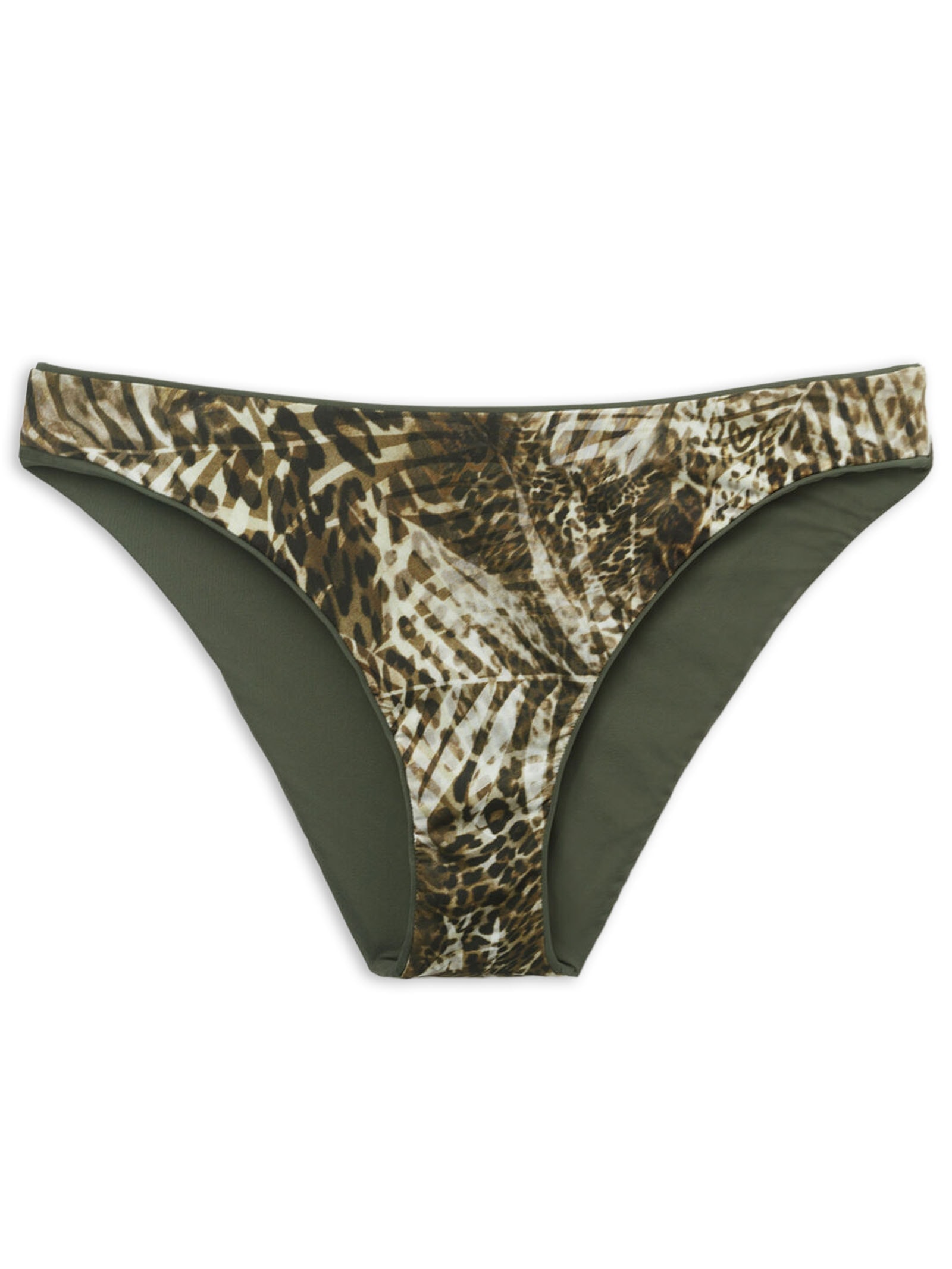 Calcinha De Biquíni Tropical Animalier Verde Calzedonia