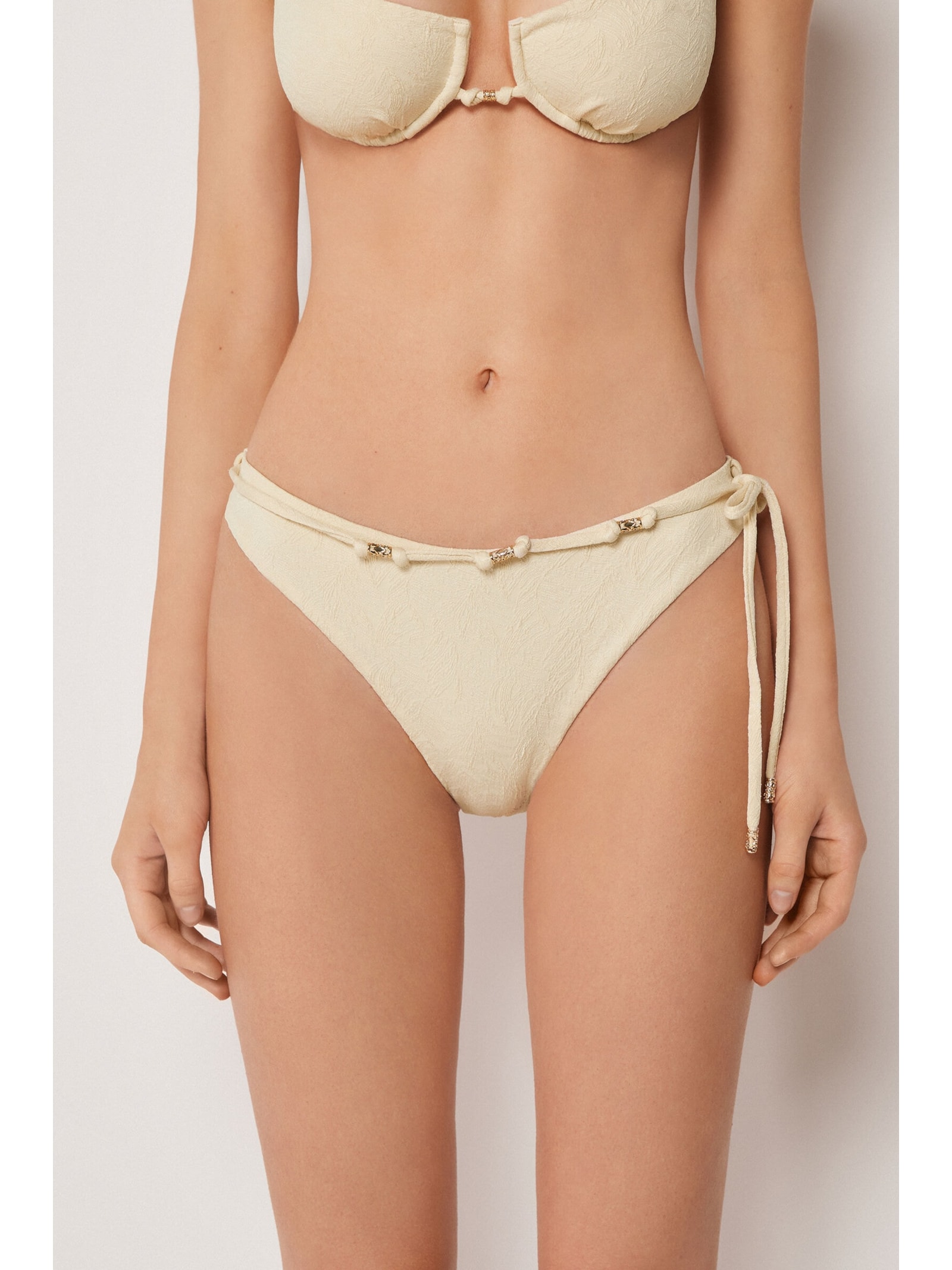 Calcinha De Biquíni Wild Jungle Off-White Calzedonia