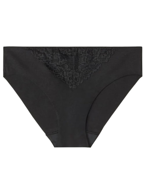 Calcinha Em Algodão Corte à Laser Pretty Flowers – Preto