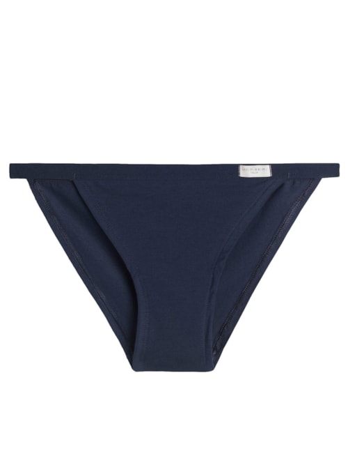 Calcinha Em Algodão e Laterais Finas Elásticas. - Azul