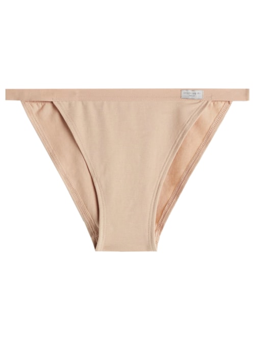Calcinha Em Algodão e Laterais Finas Elásticas. - Bege