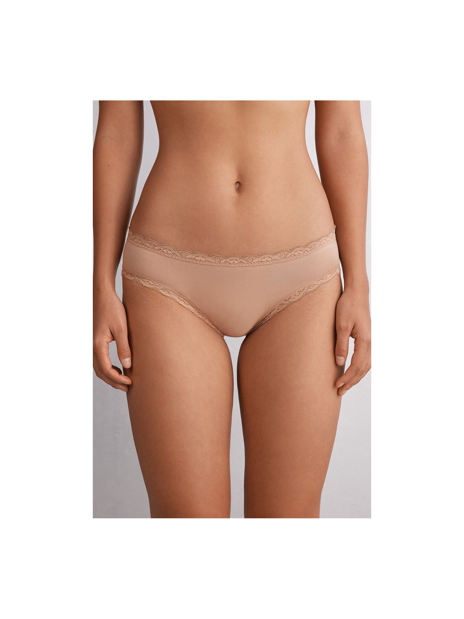Calcinha Em Algodão e Renda Bege Intimissimi
