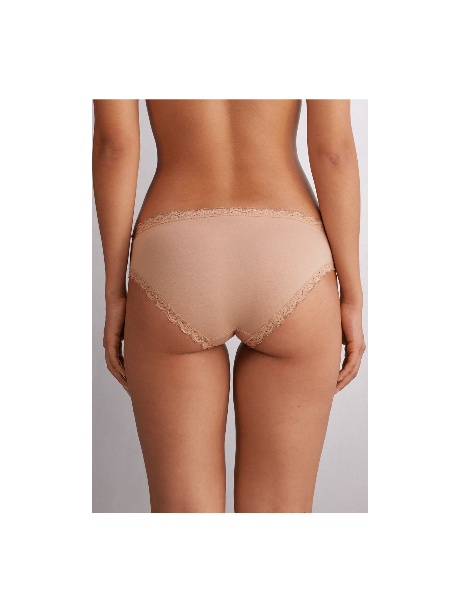 Calcinha Em Algodão e Renda Bege Intimissimi