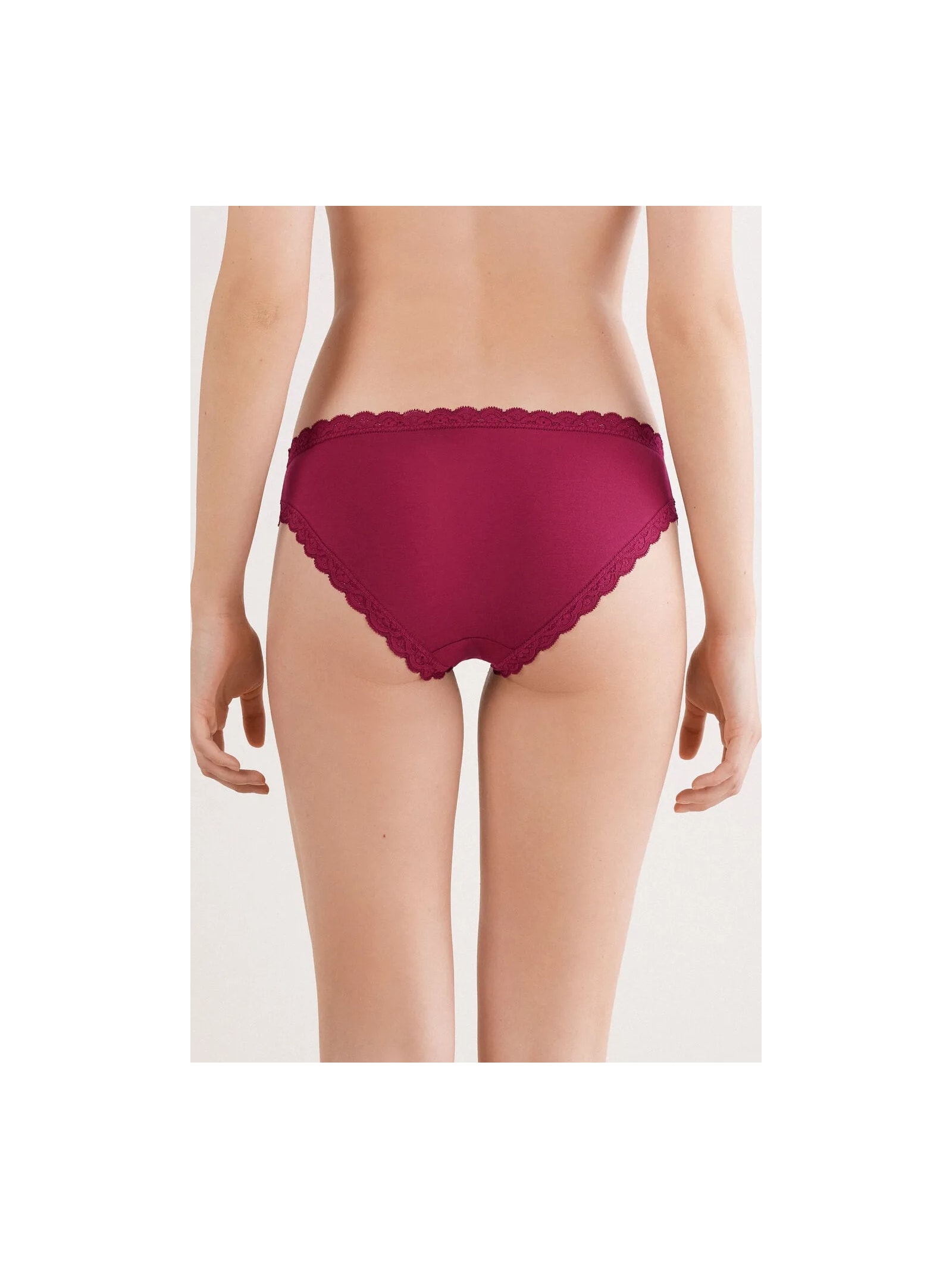 Calcinha Em Algodão e Renda Bordô Intimissimi
