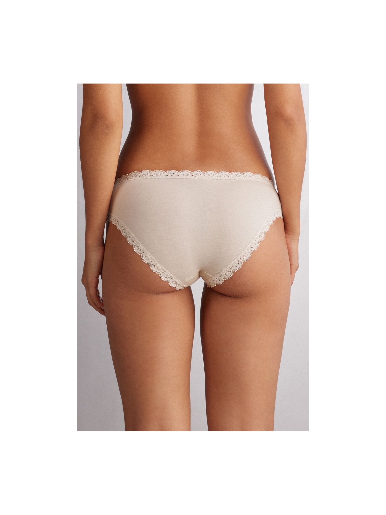 Calcinha Em Algodão e Renda Off-White Intimissimi