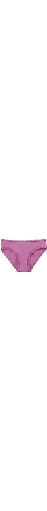 Calcinha Em Algodão e Renda - Roxo