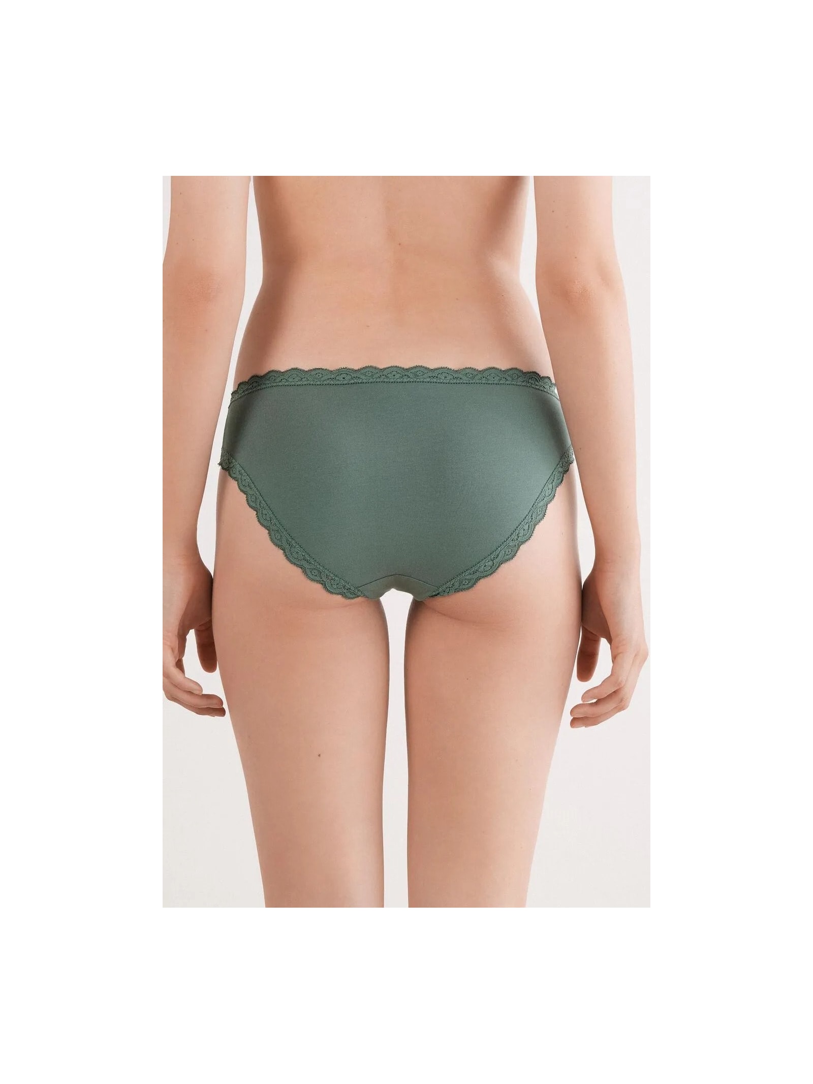 Calcinha Em Algodão e Renda Verde Intimissimi