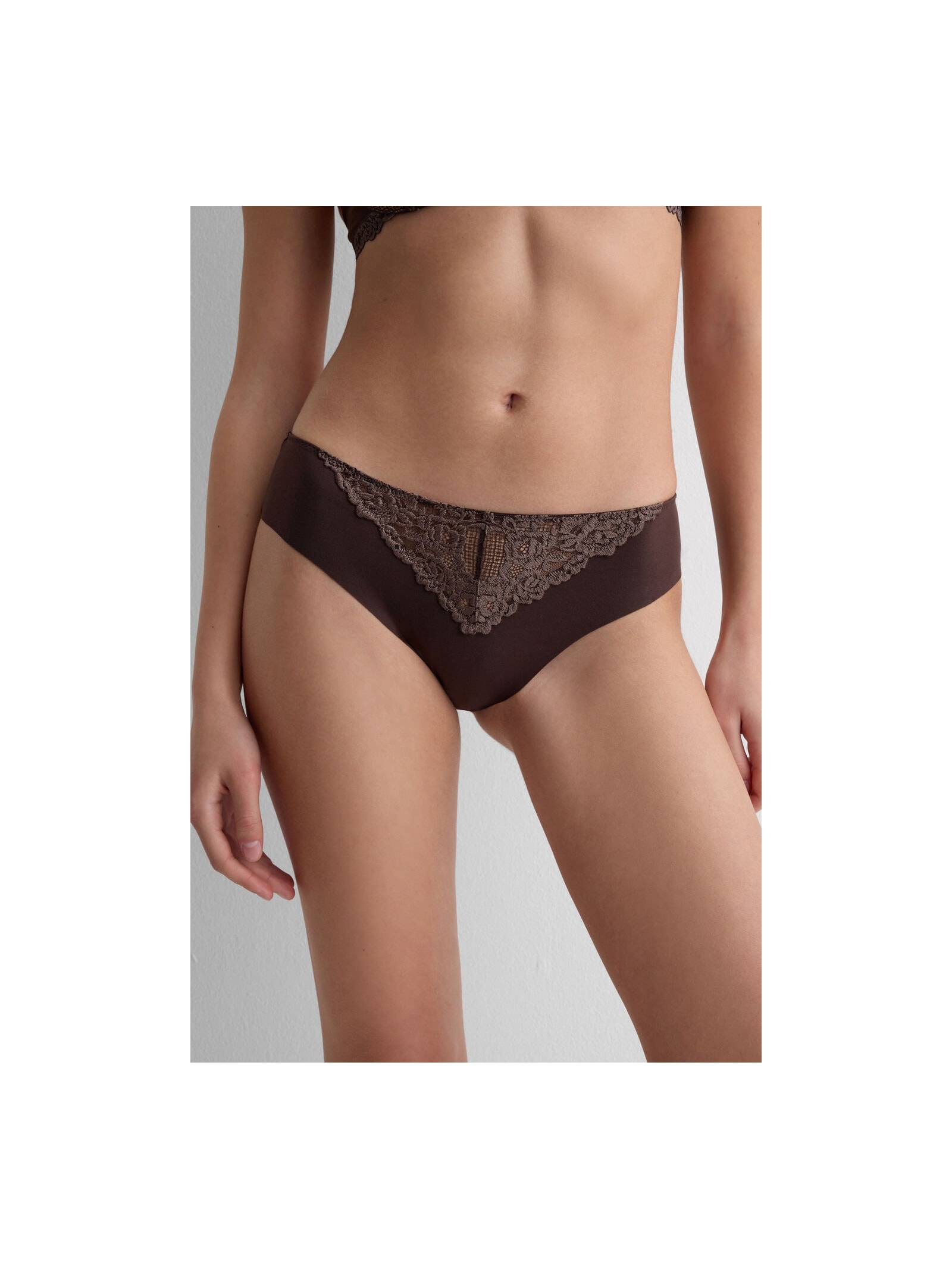 Calcinha Em Algodão Sem Costuras Pretty Flowers Marrom Intimissimi