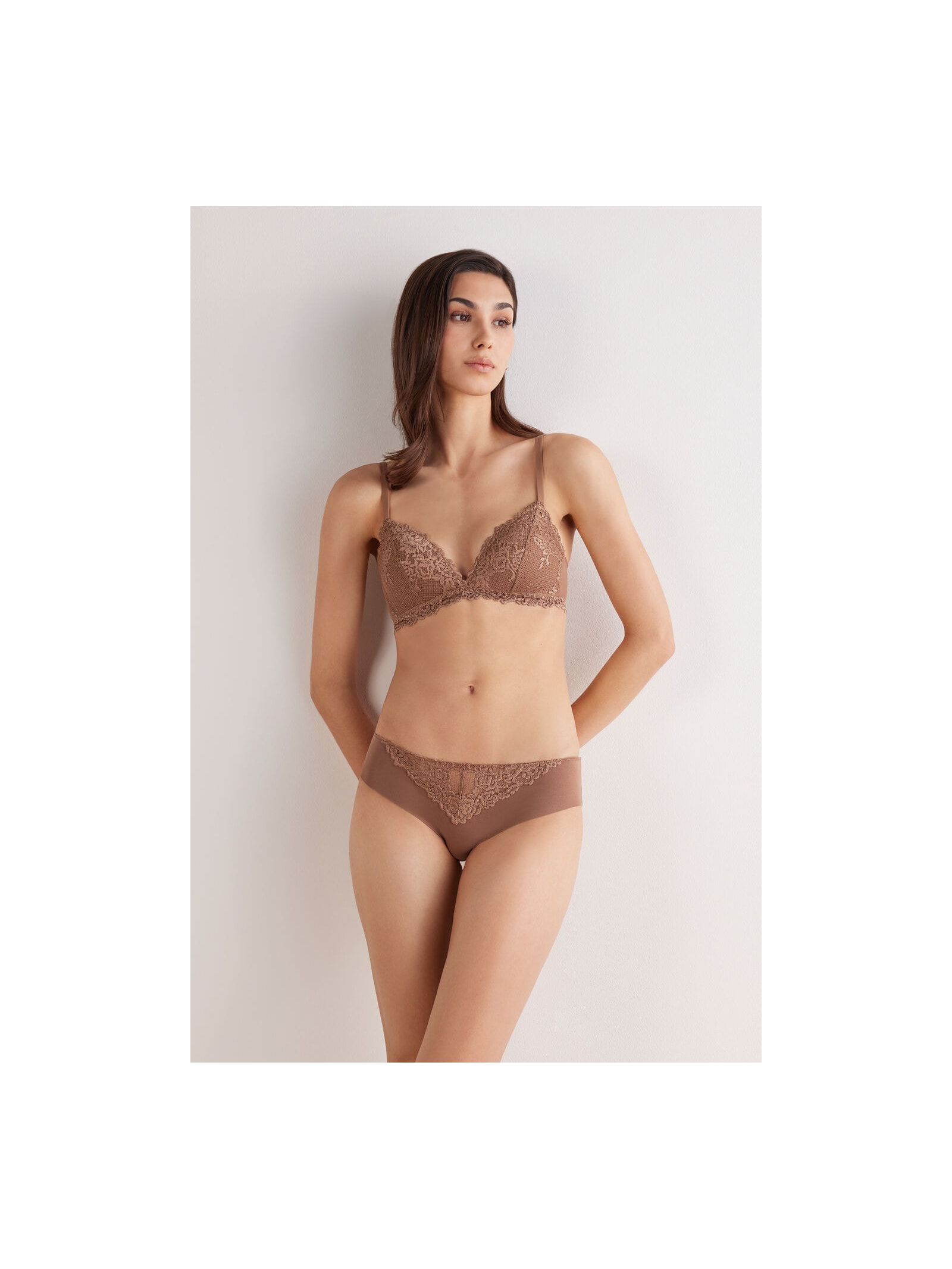 Calcinha Em Algodão Sem Costuras Pretty Flowers Marrom Intimissimi