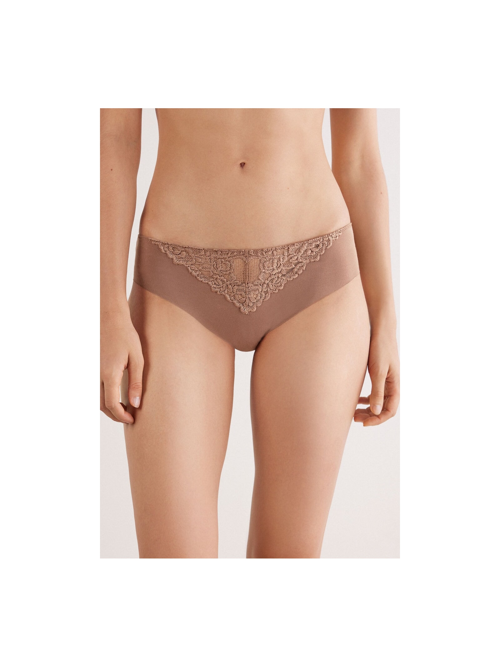 Calcinha Em Algodão Sem Costuras Pretty Flowers Marrom Intimissimi