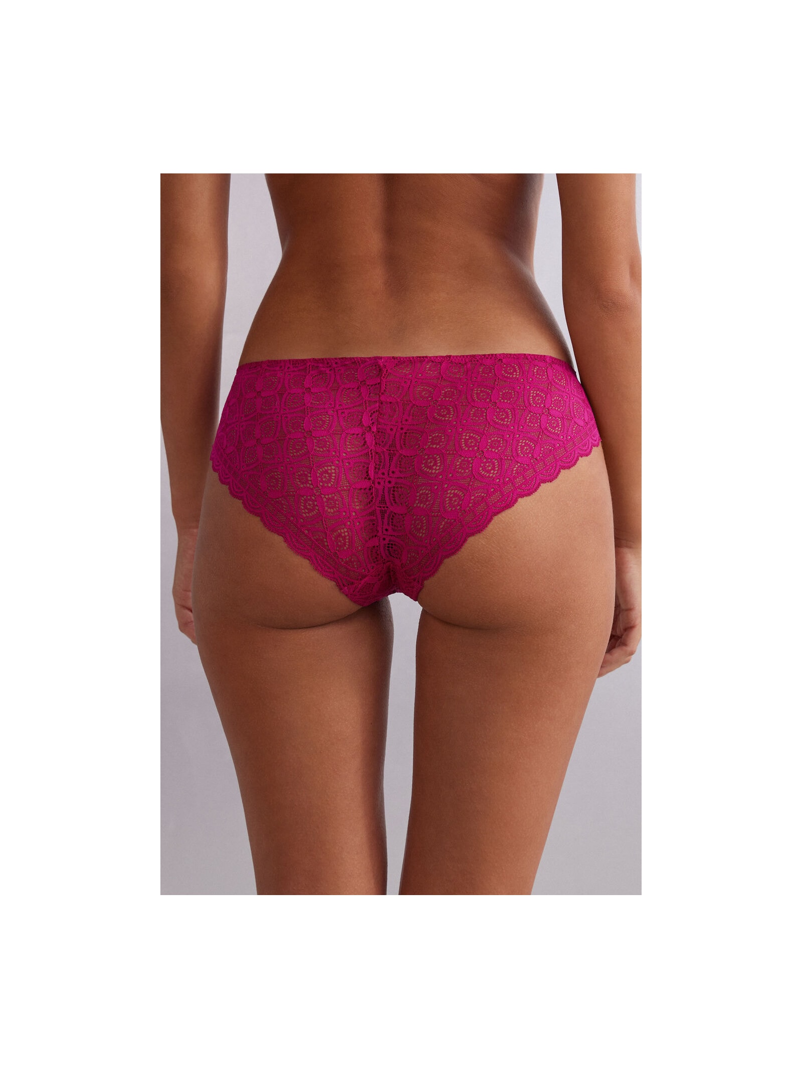 Calcinha Em Renda Cintura Baixa Rosa Intimissimi